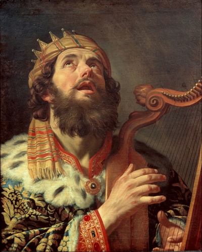 King David playing the harp